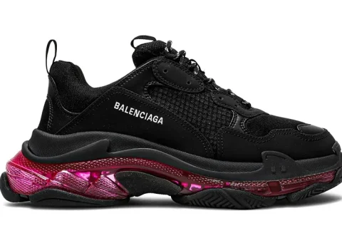 Balenciaga Triple S Clear Sole Black Pink Neon