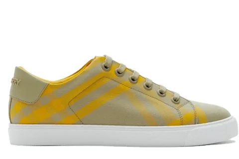 Burberry Check Cotton Sneakers Geel