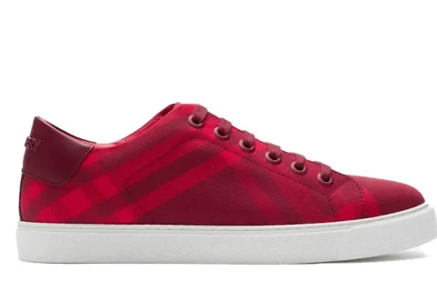Burberry Check Cotton Sneakers Rood