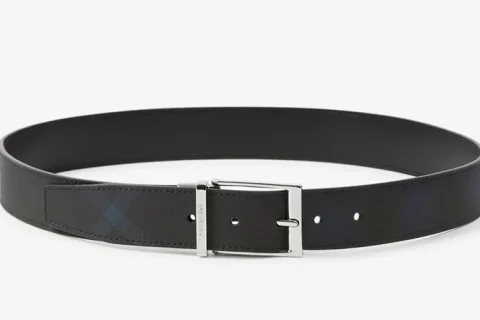 Burberry Reversible Lederen Riem Navy Burberry Reversible Lederen Riem Navy