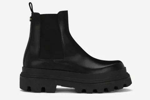 Dolce & Gabbana Brushed Chelsea Laars Zwart