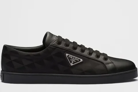Prada Lederen Re-Nylon Sneakers Zwart