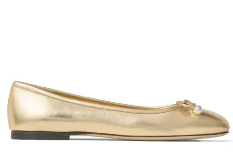 Jimmy Choo Elme Ballerina Metallic Goud Jimmy Choo Elme Ballerina Metallic Goud