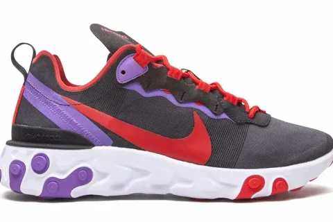 Nike React Element 55 Sneakers Zwart-Paars