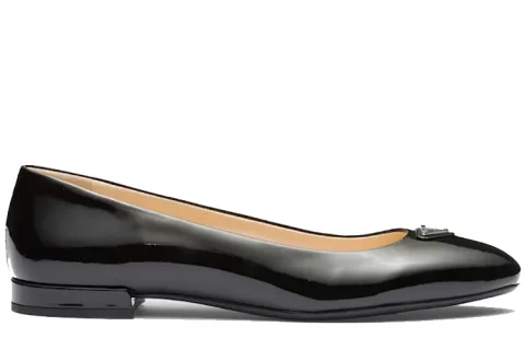 Prada Nappa Lederen Ballerina Zwart Prada Nappa Lederen Ballerina Zwart