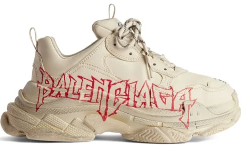 Balenciaga Triple S Diy-Metal Sneakers Beige