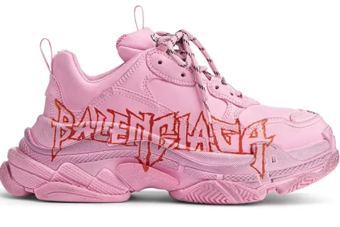Balenciaga Triple S Diy-Metal Sneakers Roze