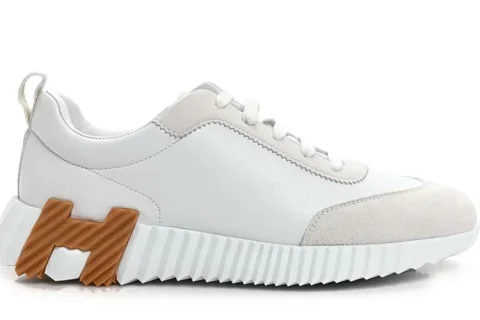 Hermes Bouncing Sneakers Wit-Bruin