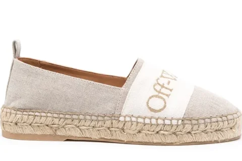 Off-White Bookish Espadrille Beige-Wit
