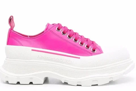 Alexander McQueen Tread Slick Sneakers Fuchsia-Wit