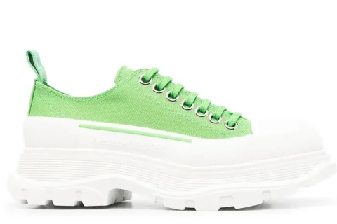 Alexander McQueen Tread Slick Sneakers Groen-Wit