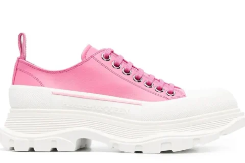 Alexander McQueen Tread Slick Sneakers Roze-Wit