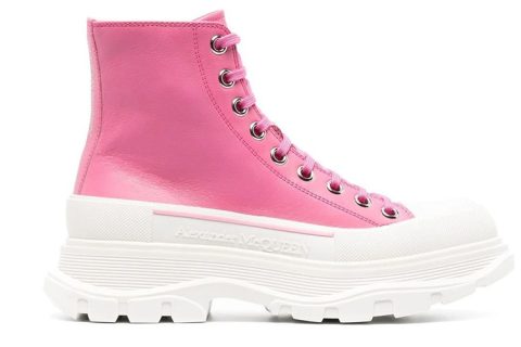 Alexander McQueen Tread Slick Sneakers Fuschia-Wit
