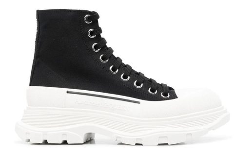 Alexander McQueen Tread Slick Sneakers Zwart-Wit
