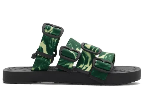 Burberry Nylon Strap Sandalen Groen-Zwart Burberry Nylon Strap Sandalen Groen-Zwart