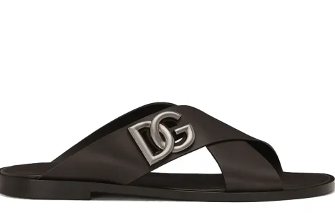 Dolce & Gabbana DG Light Slippers Donkerbruin