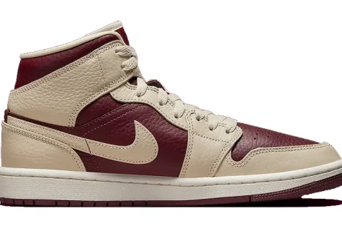Nike Air Jordan 1 Mid SE Split Beach Cherrywood Sneakers
