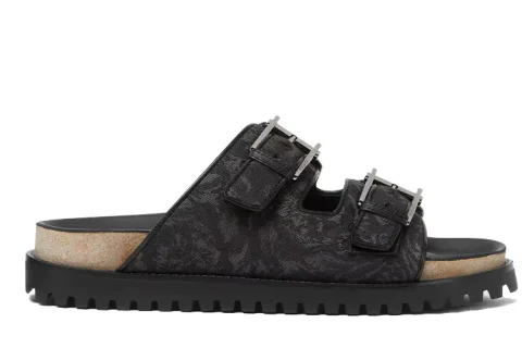 Versace Barocco Jaquard Sandalen Zwart