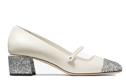Jimmy Choo Elisa 45 Pumps Wit-Zilver
