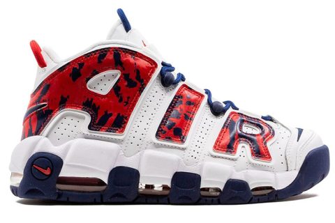 Nike Air More Uptempo Sneakers Wit-Rood
