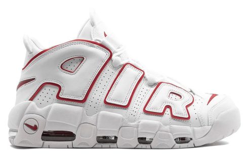 Nike Air More Uptempo Sneakers Wit-Rood