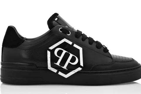 Philipp Plein Hexagon Lo-Top Sneakers Zwart-Wit
