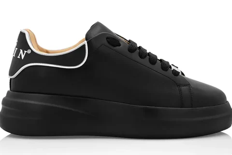 Philipp Plein Leather Low-Top Sneakers Zwart