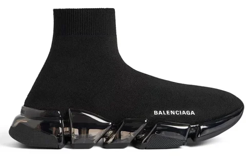 Balenciaga Speed 2.0 Full Clear Sole Recycled Knit Zwart