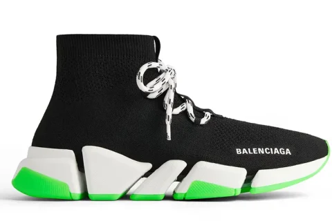 Balenciaga Speed 2.0 Lace-Up Recycled Knit Zwart-Groen