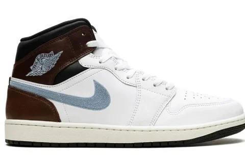 Nike Air Jordan 1 Mid SE Sneaker Brown Blue Grey