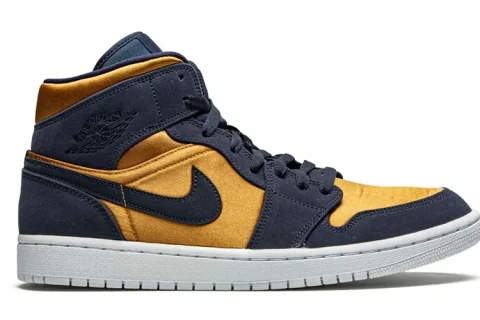 Nike Air Jordan 1 Mid SE PRM Stain Gold Sneaker