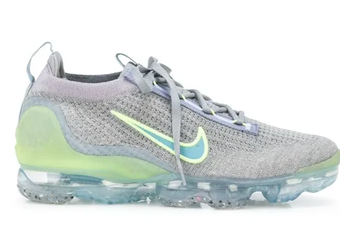 Nike Air VaporMax 2021 Flyknit Sneakers Lichtgrijs-Groen