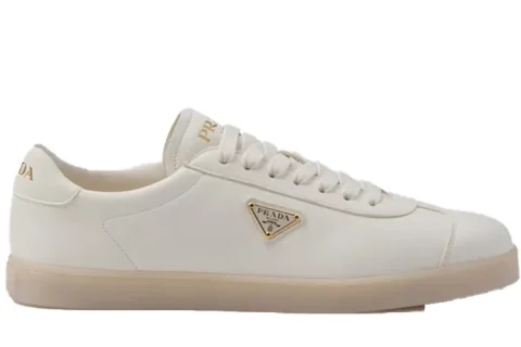 Prada Lane Leder Sneaker Ivoor