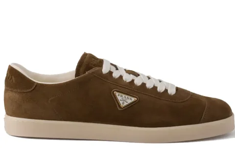 Prada Lane Suede Sneaker Bruin