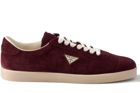 Prada Lane Suede Sneaker Burgundy