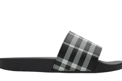 Burberry Check Slippers Zwart Burberry Check Slippers Zwart