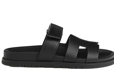 Hermes Chypre Slippers Black Hermes Chypre Slippers Black