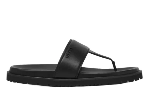 Versace Logo Teenslippers Zwart