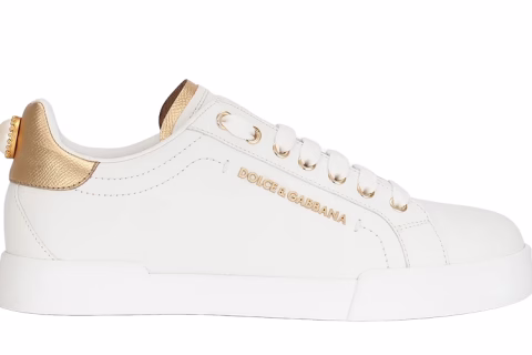 Dolce & Gabbana Portofino Sneakers Wit-Goud