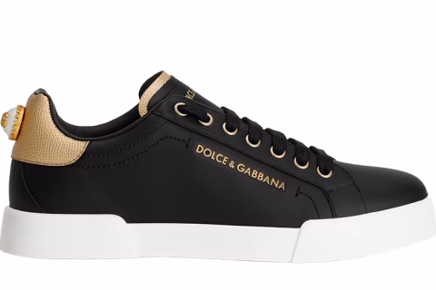 Dolce & Gabbana Portofino Sneakers Zwart-Goud