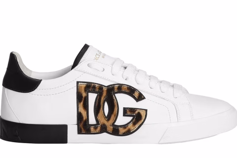 Dolce & Gabbana Portofino Vintage Sneakers Wit-Bruin
