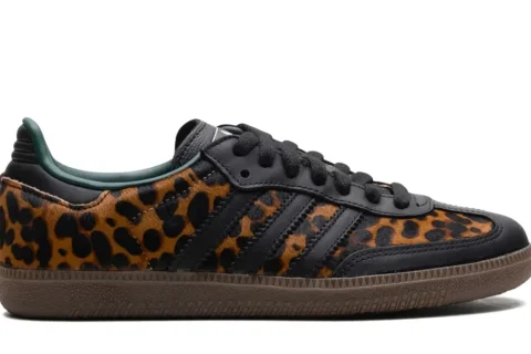 Adidas Samba OG Sneakers Black Green Leopard