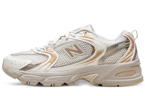 New Balance 530 White-Gold Metallic Sneakers