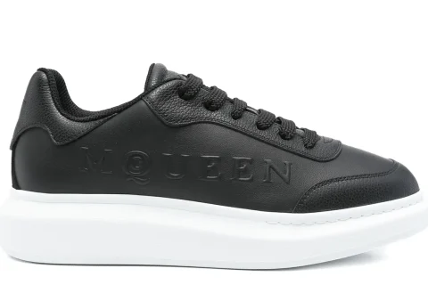 Alexander McQueen Oversized Sneakers Logo Embossed-Black-White
