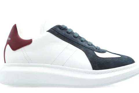 Alexander McQueen Oversized Retro Sneakers White-Blue-Burgundi