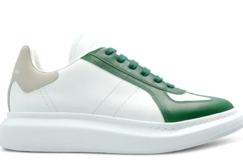 Alexander McQueen Oversized Retro Sneakers White-Green-Beige