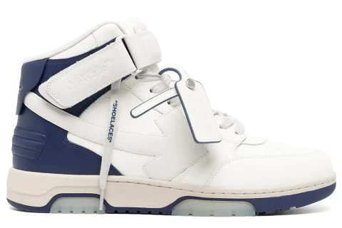 Off-White Out Of OOO Mid Sneaker Wit-Donkerblauw