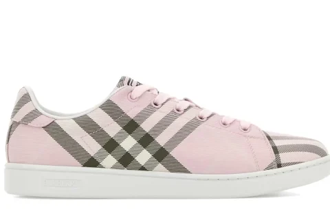 Burberry Check-Patterned Canvas Sneakers Roze