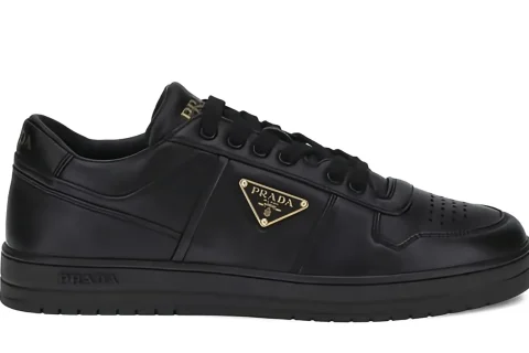 Prada Downtown Lederen Sneakers Zwart