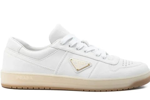 Prada Downtown Nappa Lederen Sneakers Wit
